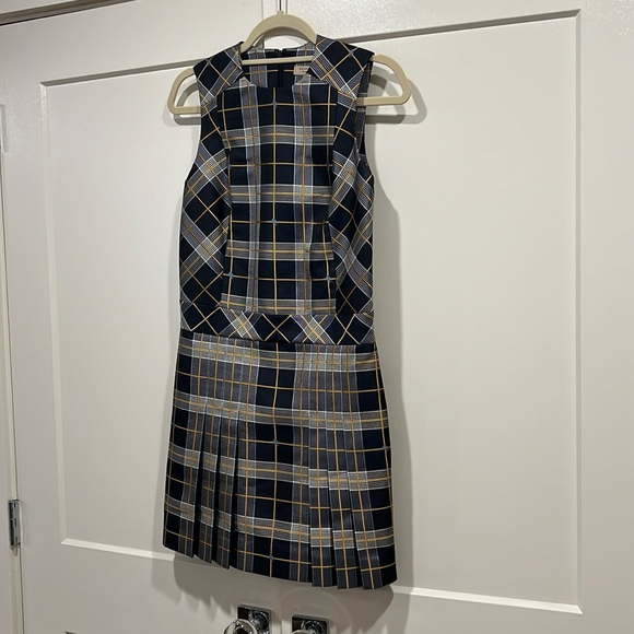 Burberry Dresses & Skirts - Navy Check Burberry Pleated Dress NWT Size 2